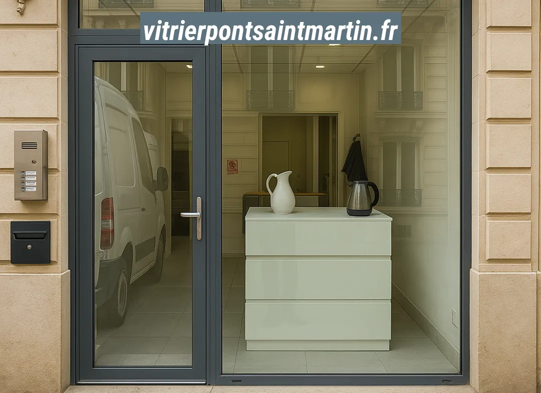 Façade vitrine de magasin en aluminium sur mesure à Pont-Saint-Martin